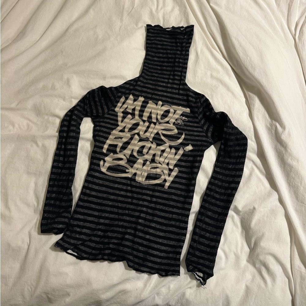 HYSTERIC GLAMOUR double layered “not your fking baby” turtleneck